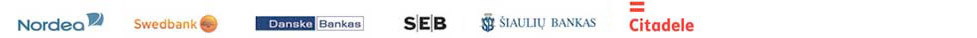 Lloyds TSB, Nordea, Swedbank, Ūkio bankas, Snoras, Danske Bankas, SEB, DnB NORD, Šiaulių bankas, Parex banka