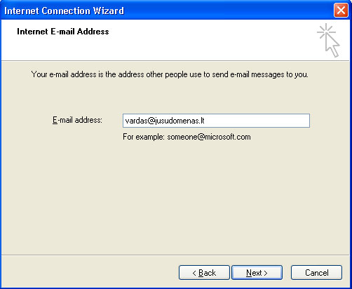 E-mail setup OUTLOOK EXPRESS 6